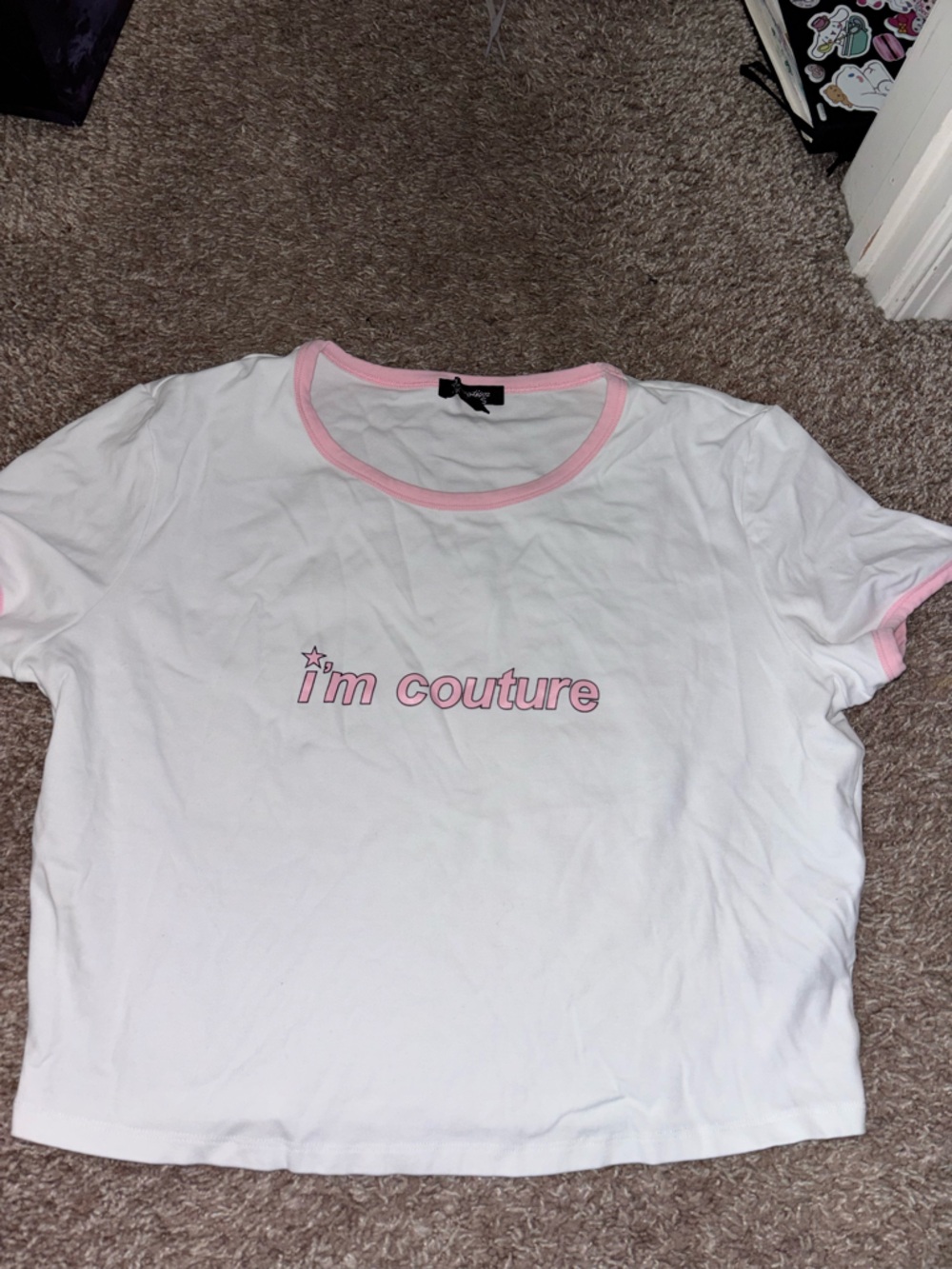 Generation Kiss White Tee with Light Pink Trim